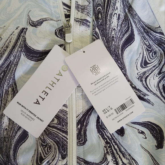 Athleta Run with It Printed Jacket Size Large Tall - Picture 3 of 3